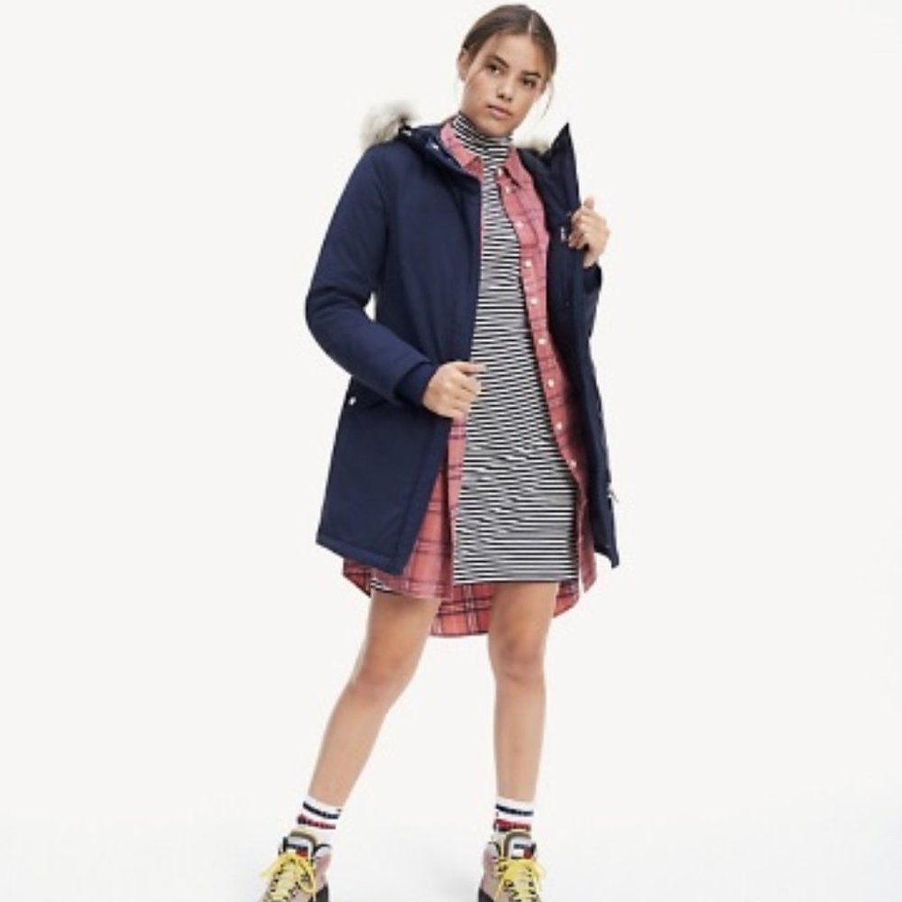 Tommy Hilfiger Parka Jacket with Fur Trim Hood